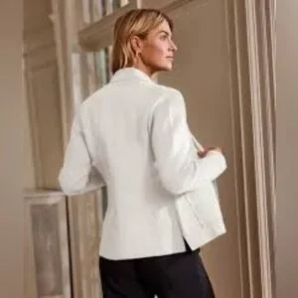 LIKE NEW!  Summersalt Organic Cotton Ribbed Sweater/Blazer in White Size 2XL - Picture 3 of 10